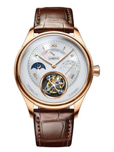Lobinni Leather Tourbillion Wristwatches For Men 41mm