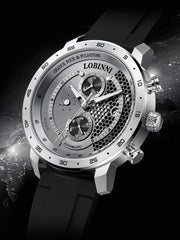 Lobinni Men Sport Design Skeleton Mechanical Watch 42mm