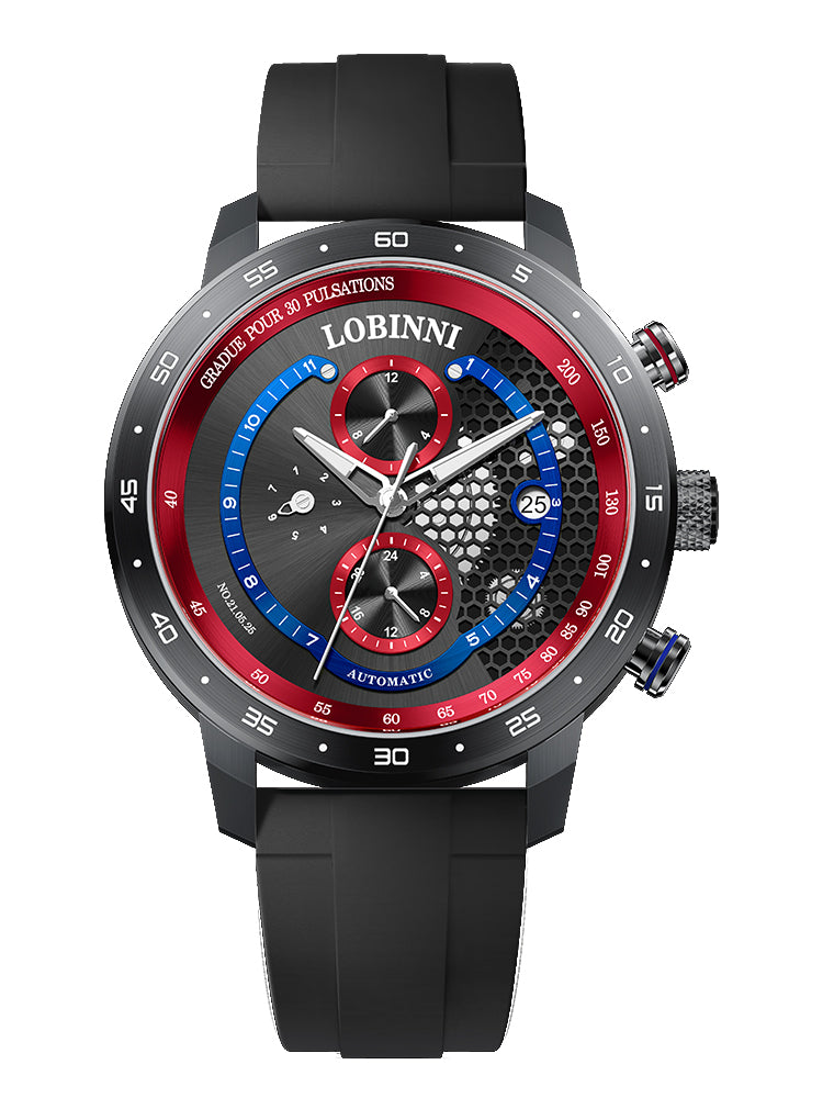 Lobinni Men Sport Design Skeleton Mechanical Watch 42mm