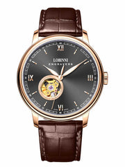 Lobinni Skeleton Luxury Dress Design Wrist Automatic Watch 41mm