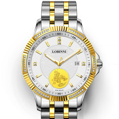 Lobinni Waterproof Men's Gold Fashion Automatic Watch 41mm