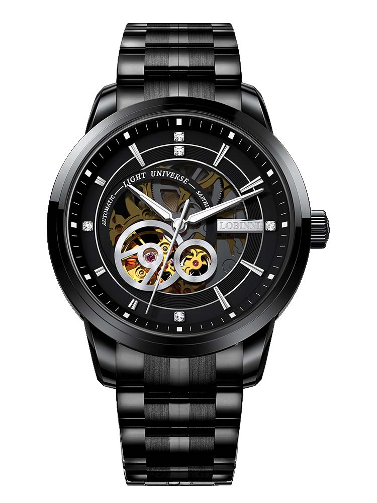 Lobinni Hollow Out Stainless Steel Automatic Wristwatch 42mm 