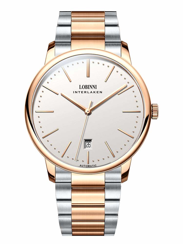 Lobinni Classic Stainless Steel Automatic Wristwatch 39.8mm 